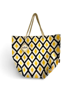 Yellow and Black Diamond Tote Bag